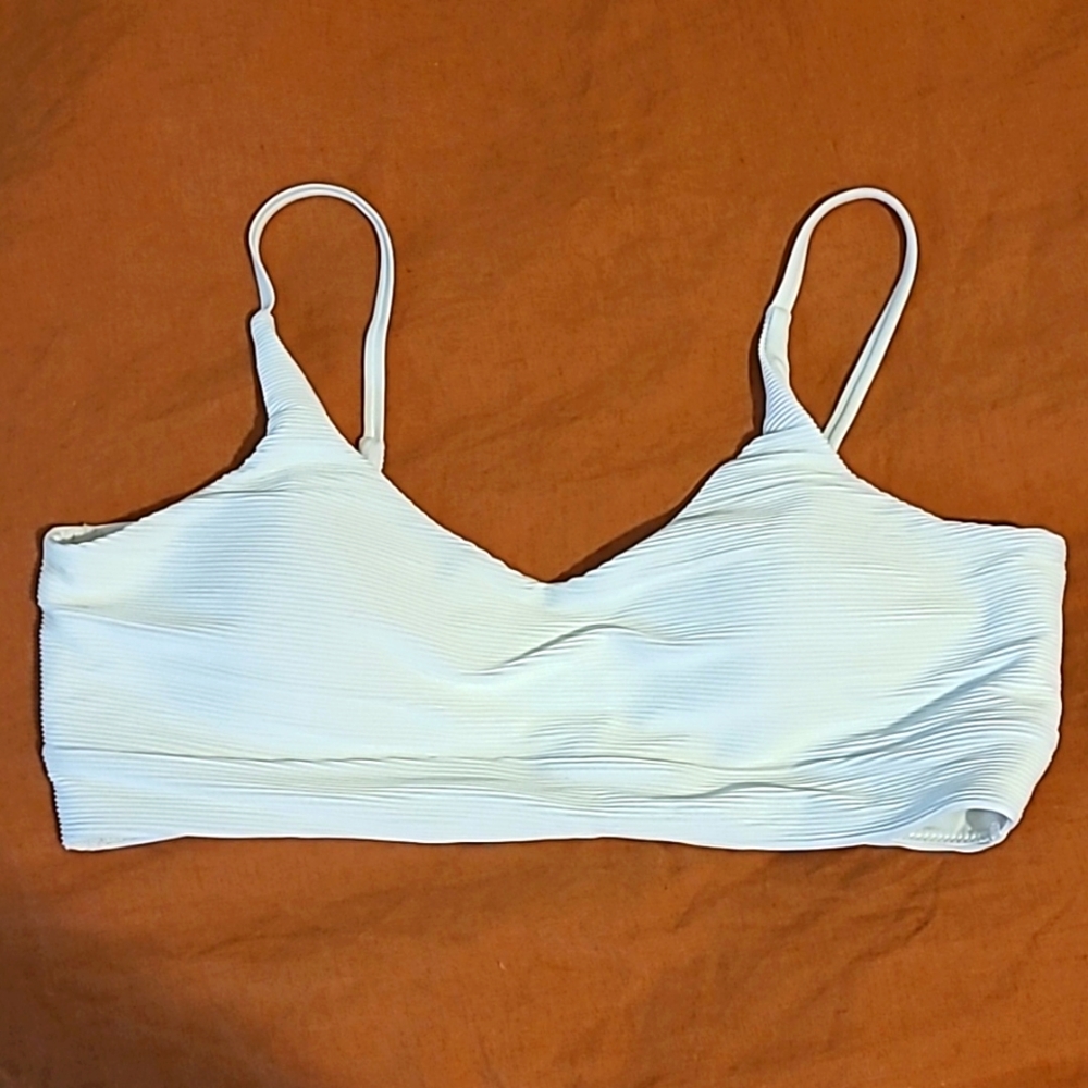 prAna White Ribbed Swimtop - Picture 4 of 6